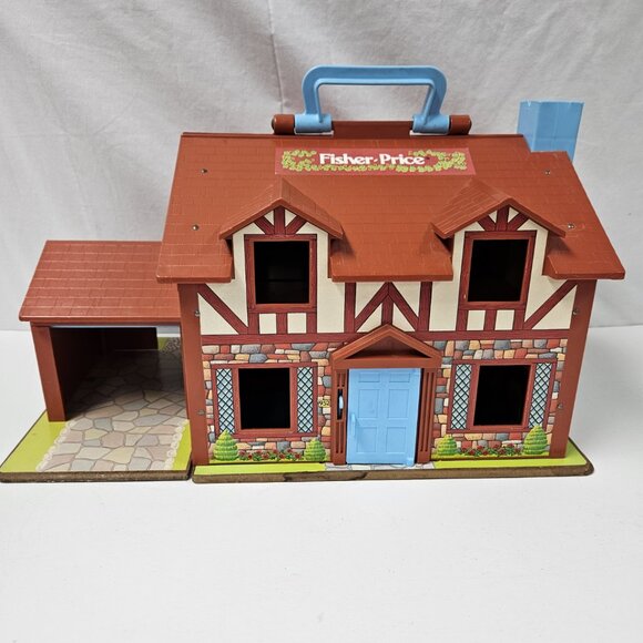 Vintage Fisher-Price Little People #952 Tudor Family Playhouse House Lot - Picture 8 of 9